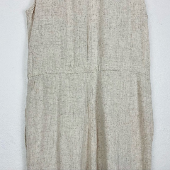 DREW For Anthropologie Oat Tan Linen Blend Jumpsuit Small - Picture 8 of 13